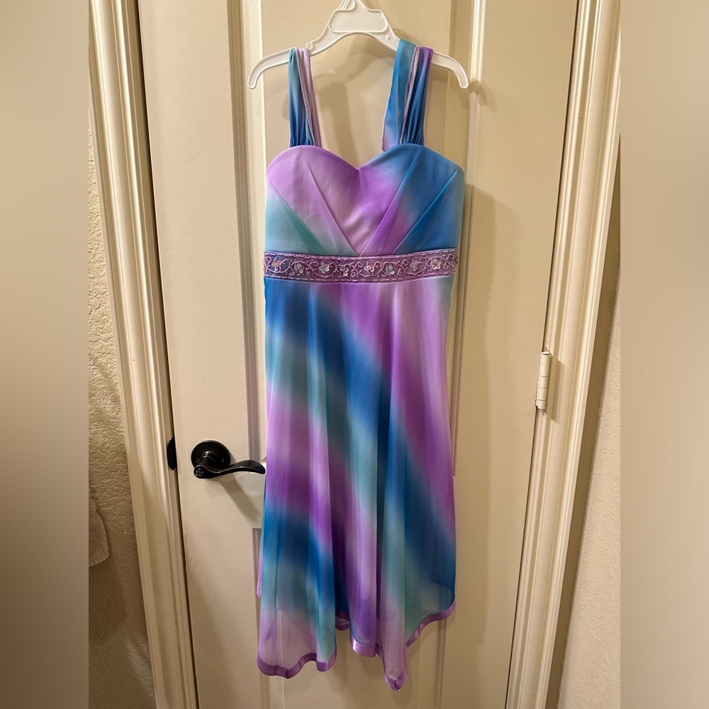 Girls blue and purple ombré dress